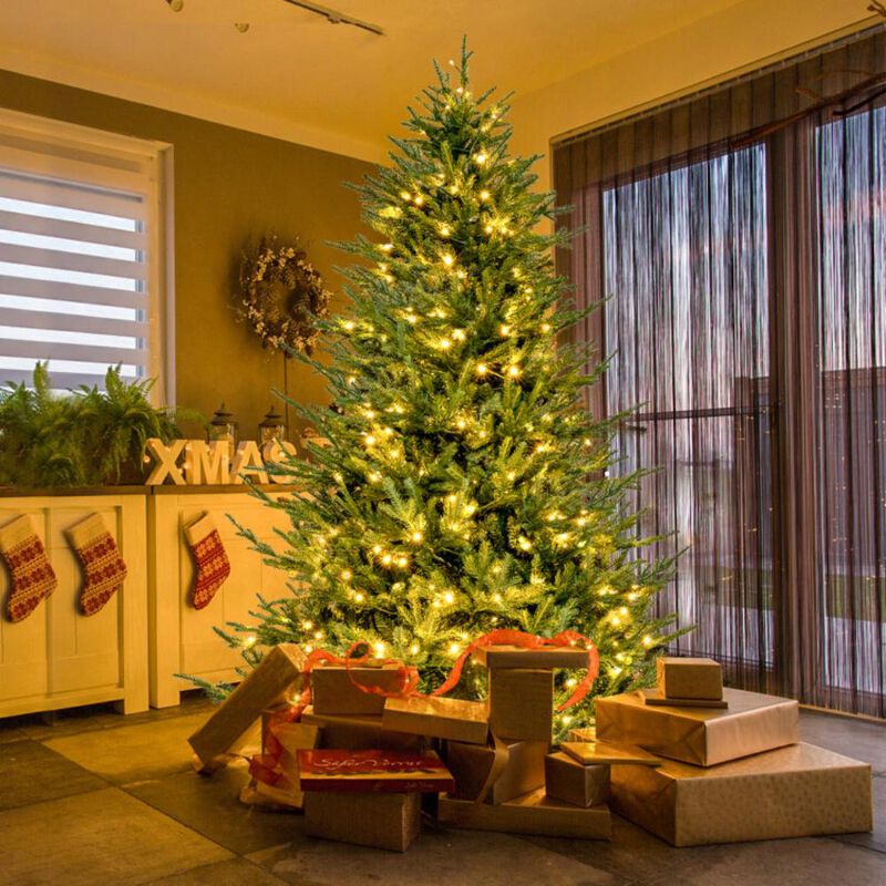 Hivvago Pre-lit Christmas Tree with 280 Warm White LED Lights and 8 Lighting Modes