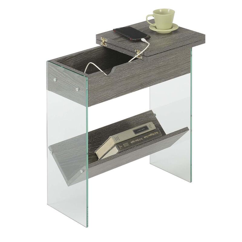 Convenience Concepts SoHo Electric Flip Top End Table
