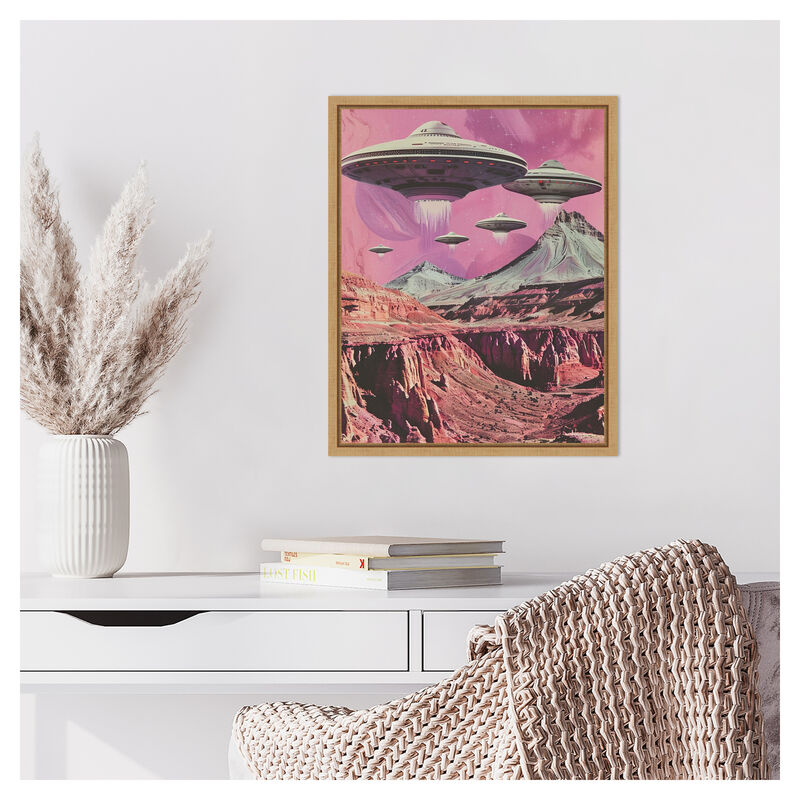 UFOs Canyon Landing by Samantha Hearn Framed Canvas Wall Art