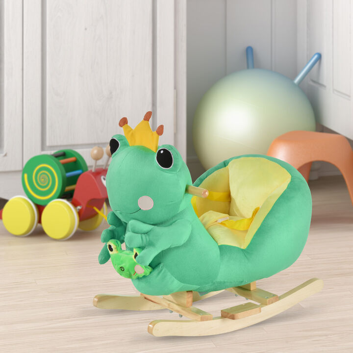 BreeBe Toddler Frog Ride-On Rocker with Seat Belt