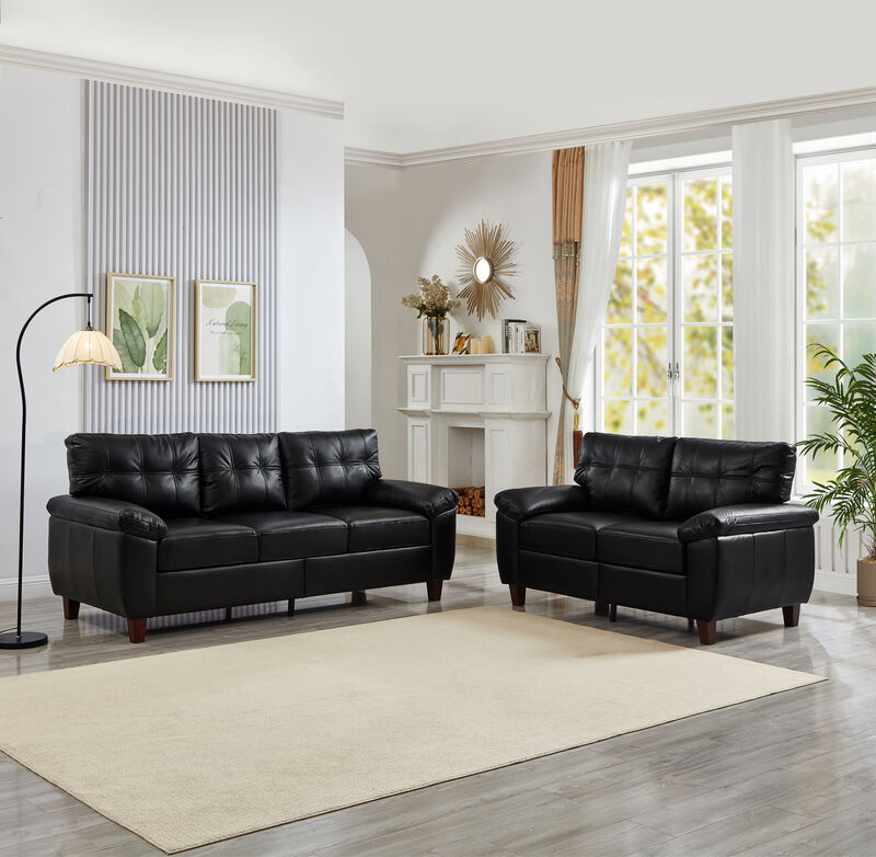 Hufe PU Leather 2 Pieces Sofa image number 1