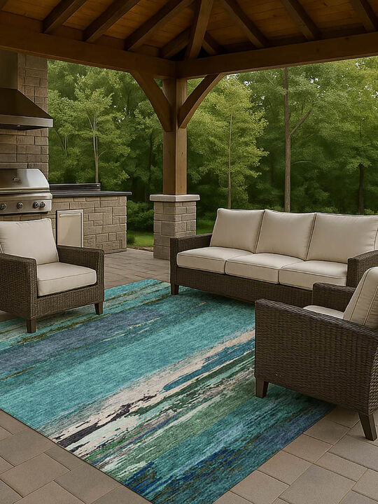 Trevi TV8 Teal 3' x 5' Rug