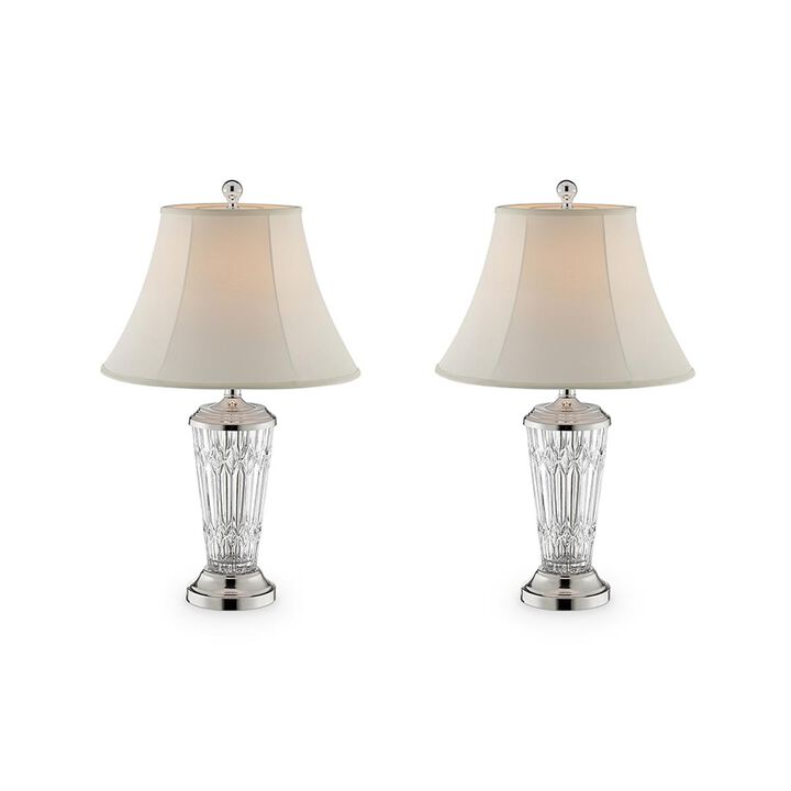 Ore Furniture  26.5 in. Portia Glass Table Lamp  Set of 2