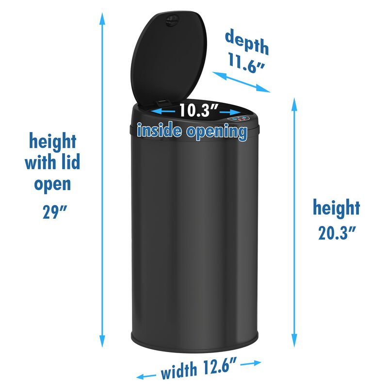 iTouchless  Deodorizer 8 Gallon Round Sensor Trash Can Matte