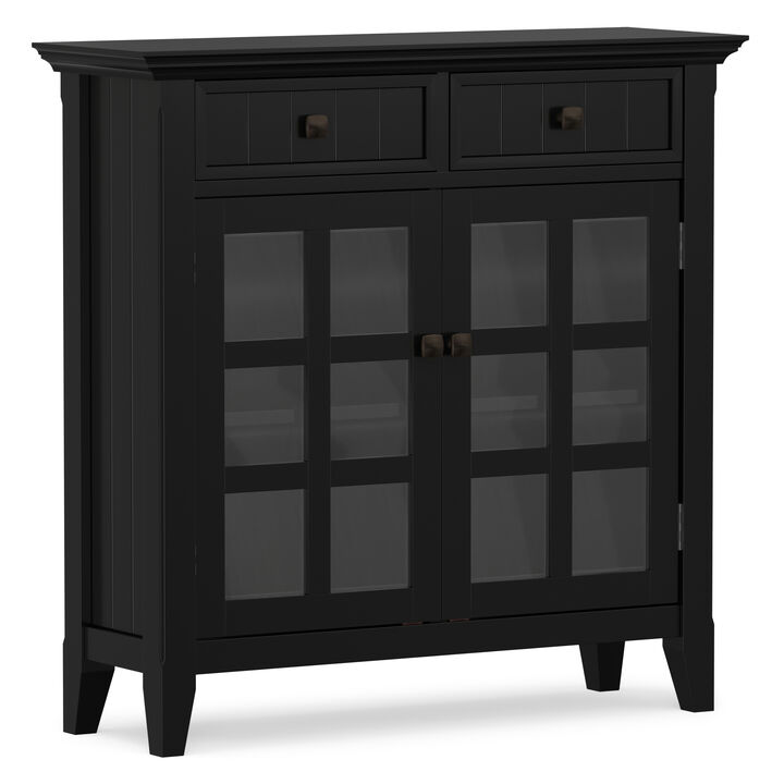 Acadian SOLID WOOD 36 inch Wide Transitional Entryway Hallway Storage Cabinet in Black