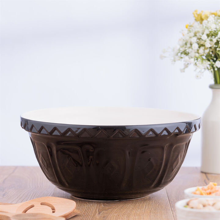 Mason Cash Color Mix Black Size 12 Mixing Bowl, 4.25 Quart