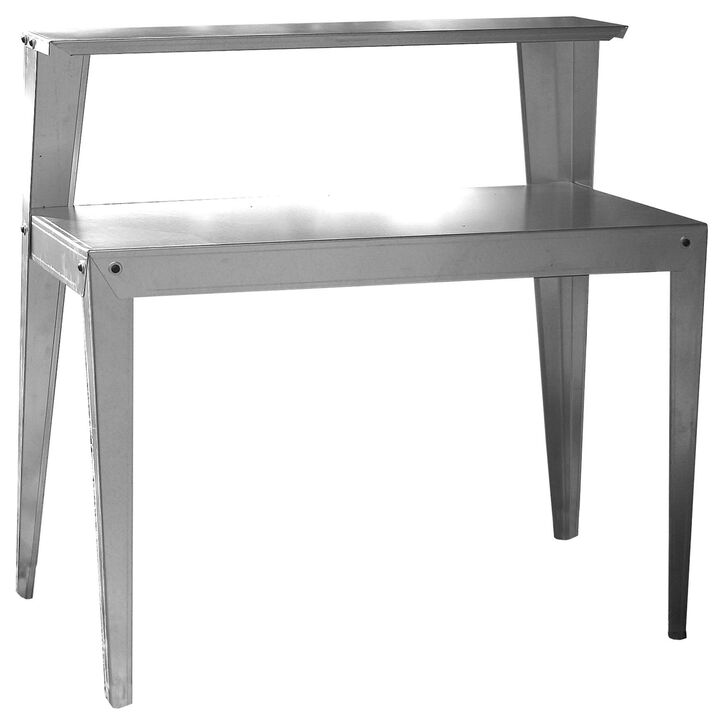 Outdoor Utility Table Workbench – Potting Bench with Durable Galvanized Steel Top