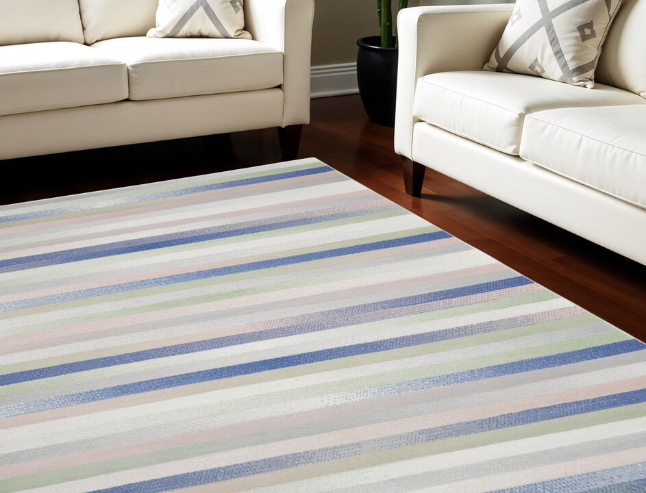 HomeRoots Abstract Distressed Non Skid Area Rug