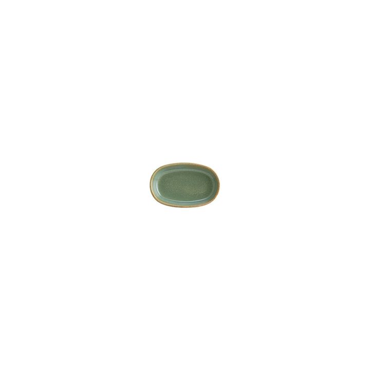 Sage 4" x 2.5" x h:0.75" Oval Green Vitrified Platter (Set of 4)
