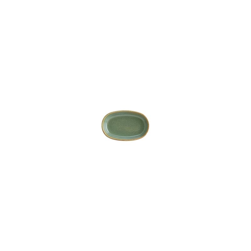 Sage 4" x 2.5" x h:0.75" Oval Green Vitrified Platter (Set of 4) image number 1