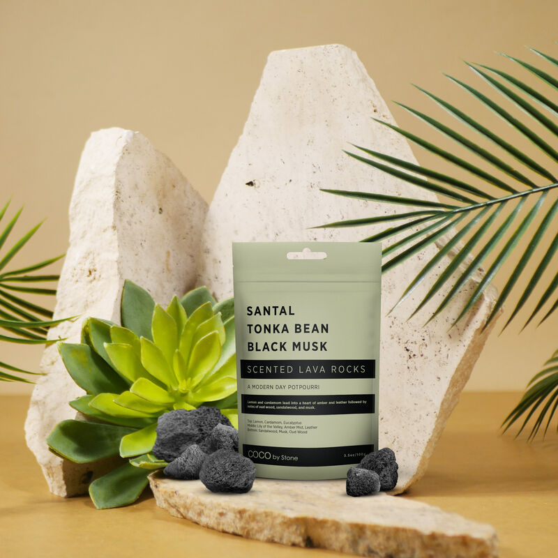 Scented Lava Rocks - Santal, Tonka Bean, Black Musk