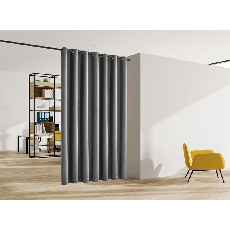 Legacy Decor Room Divider Curtain Heavyweight Blackout Premium Fabric Thermal Insulated 60"W X 96" Tall White Color image number 0