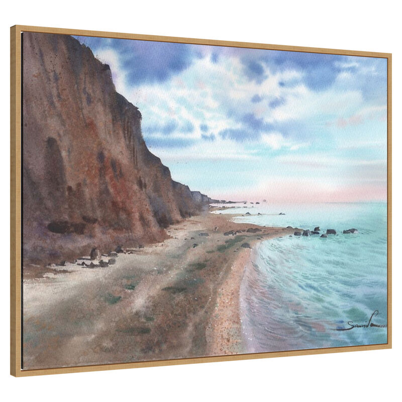 Tropical wild beach by Samira Yanushkova Framed Canvas Wall Art