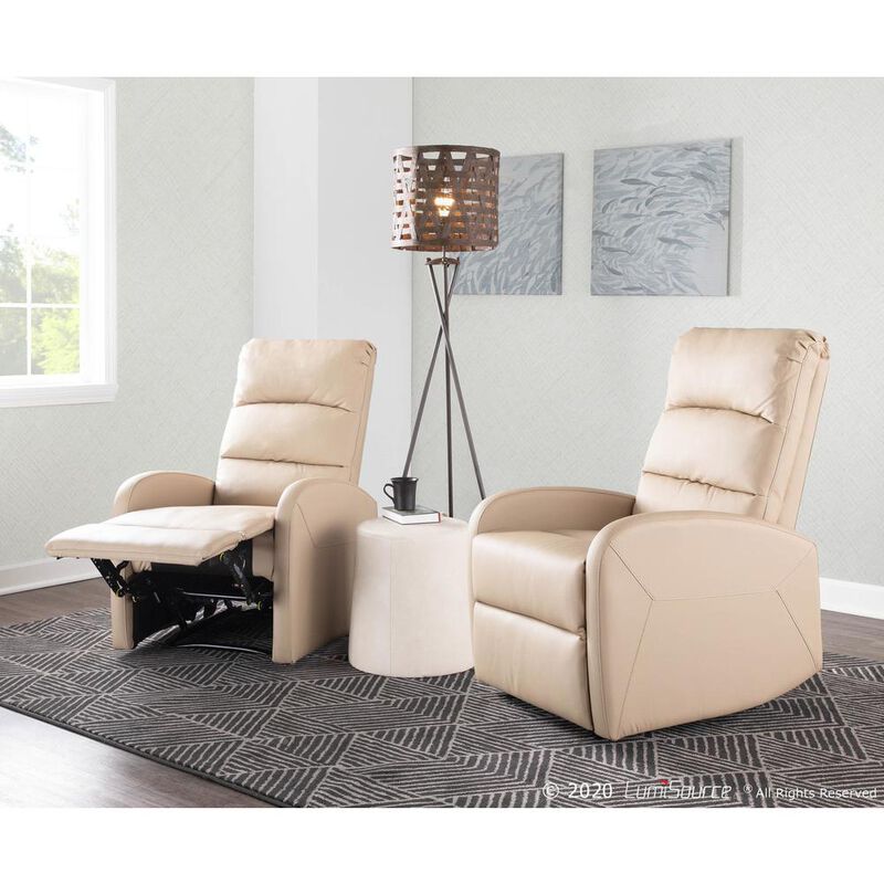 LumiSource Black PU Dormi Recliner Chair