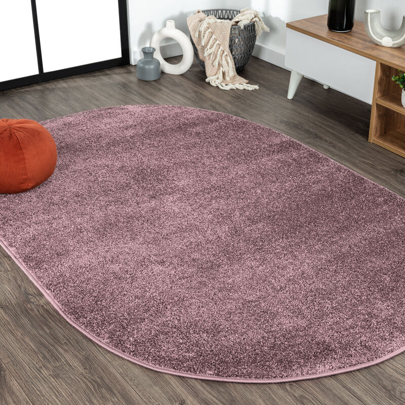 Haze Solid Low Pile Oval Area Rug