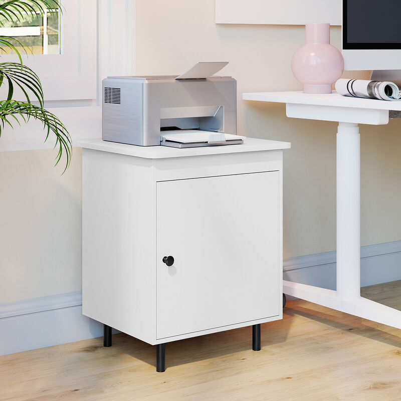 Set of 2 Modern Nightstand End Tables with Doors and Enclosed Storage image number 6