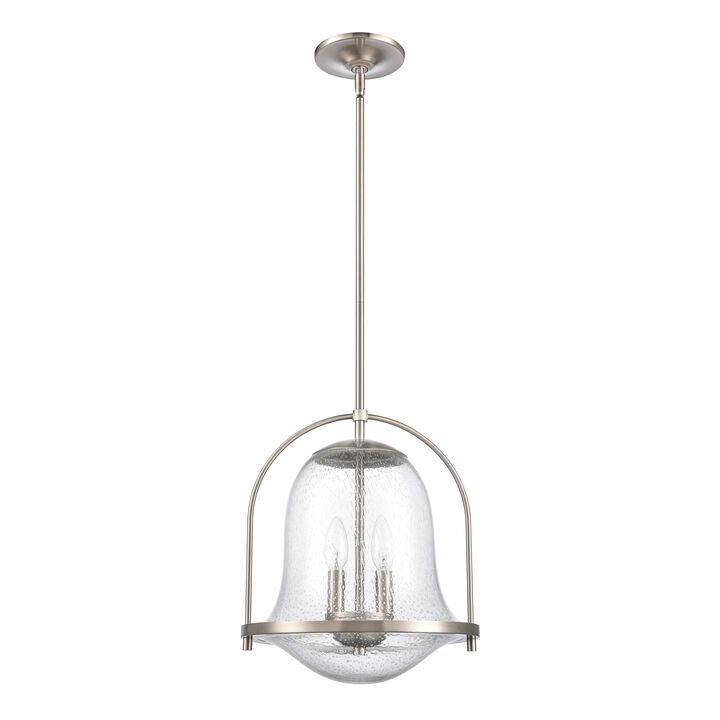 Connection 12'' Wide 2-Light Nickel Pendant