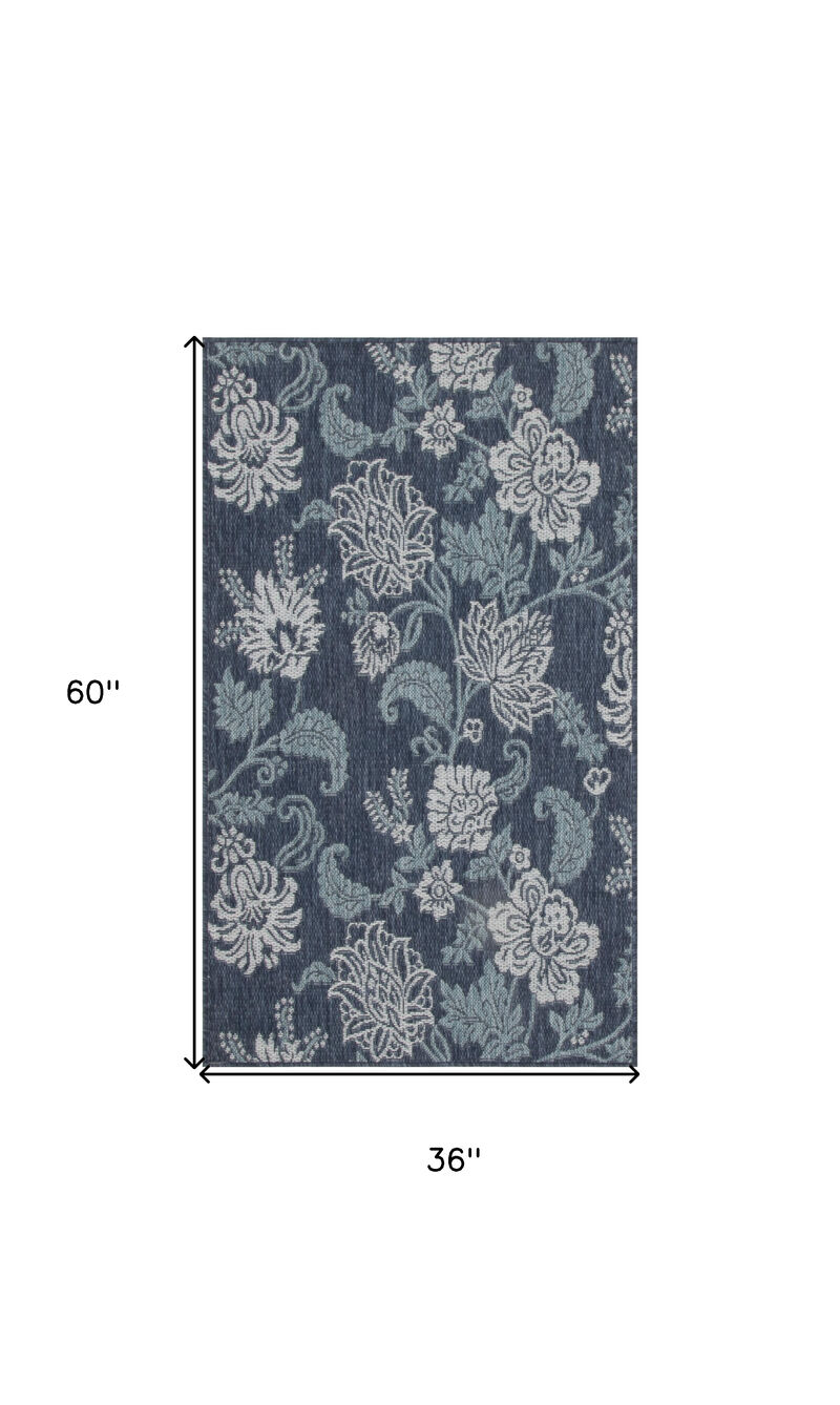 HomeRoots Floral Indoor Outdoor Area Rug image number 4