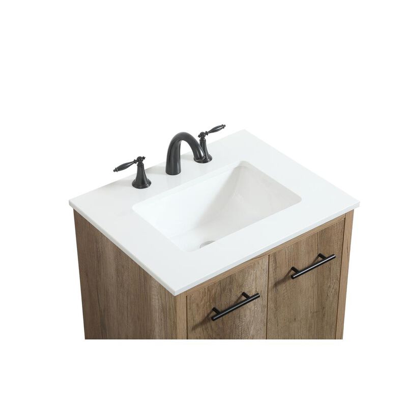 Elegant Kitchen and Bath 24 inch Single bathroom vanity in natural oak