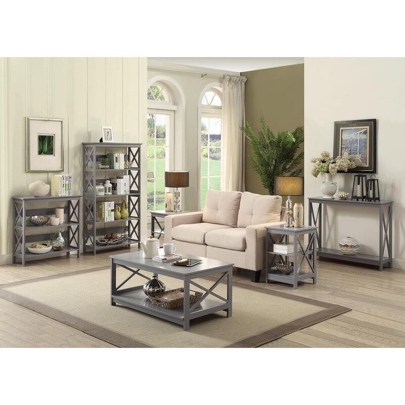 Convience Concept, Inc. Oxford End Table with Shelves Gray