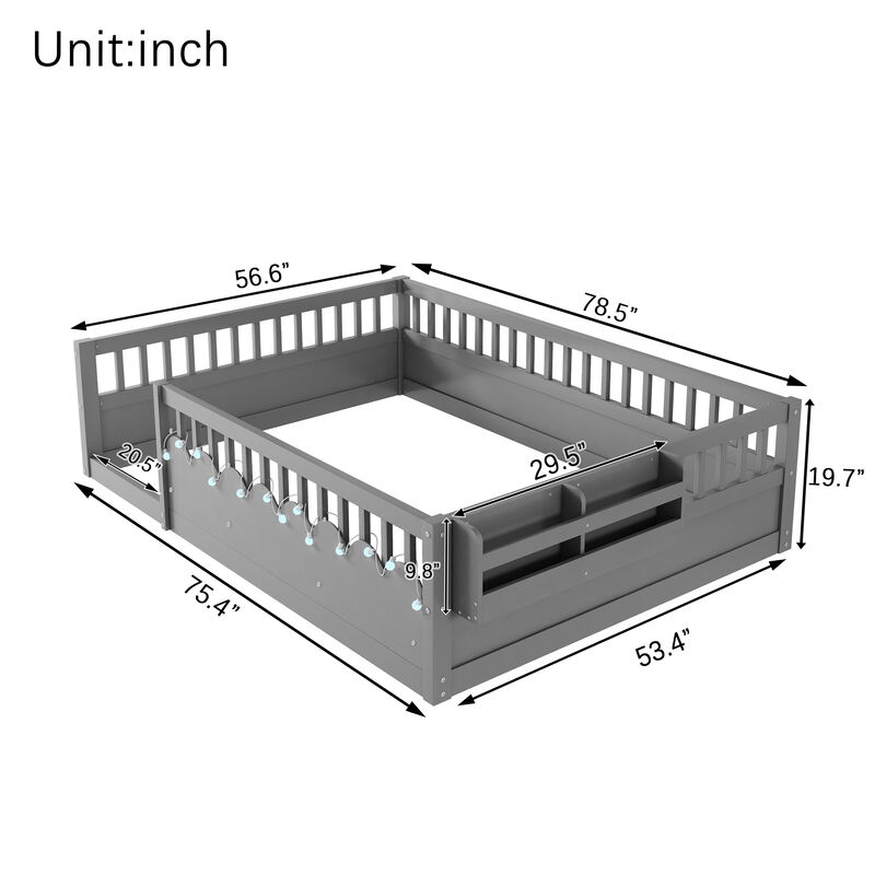 Vimnus Wooden Montessori Kids Toddler Floor Bed image number 9