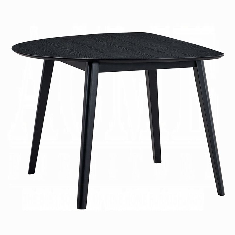 Rory Dining Table, 43 Inch Half Moon Top, Scandinavian Black Wood