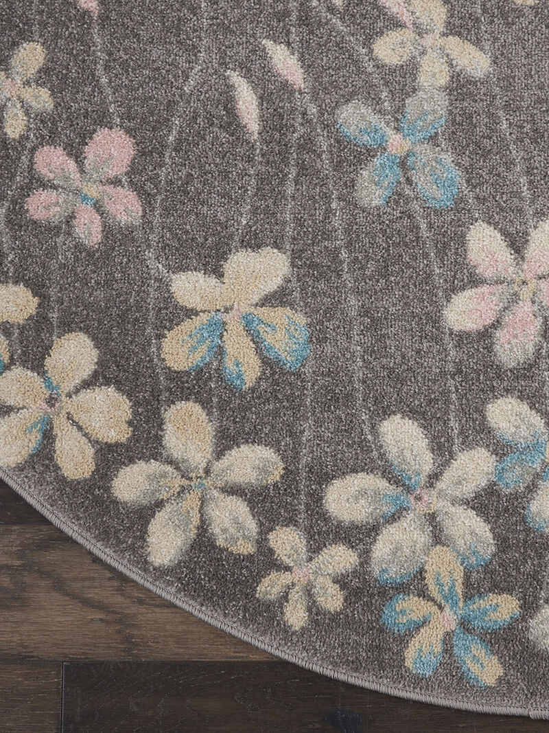 Tranquil TRA04 Gray/Beige 5'3" x Round Rug