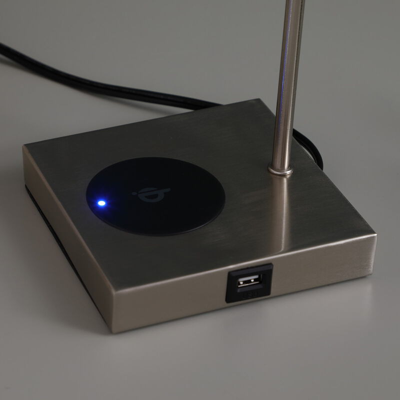 Streamdale 21.5-Inch Aston Square Table Lamp with Charging Station