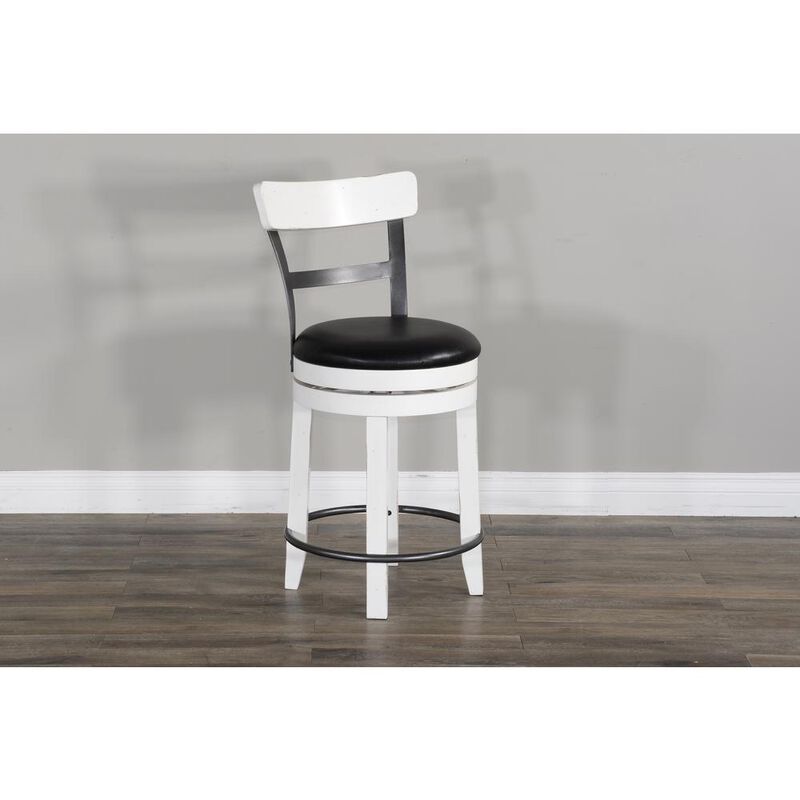 Sunny Designs Counter Barstool with Back & Swivel, Cushion Seat
