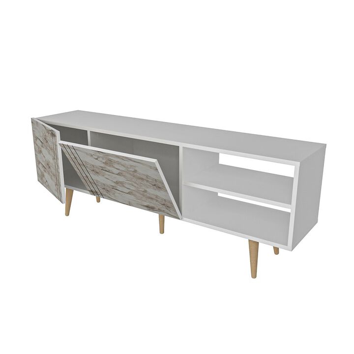 Decorotika Ronas Tv Stand - White & Ephesus Marble