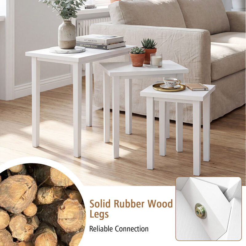 Living Room 3-Piece Farmhouse Rectangular Side Table Set image number 6