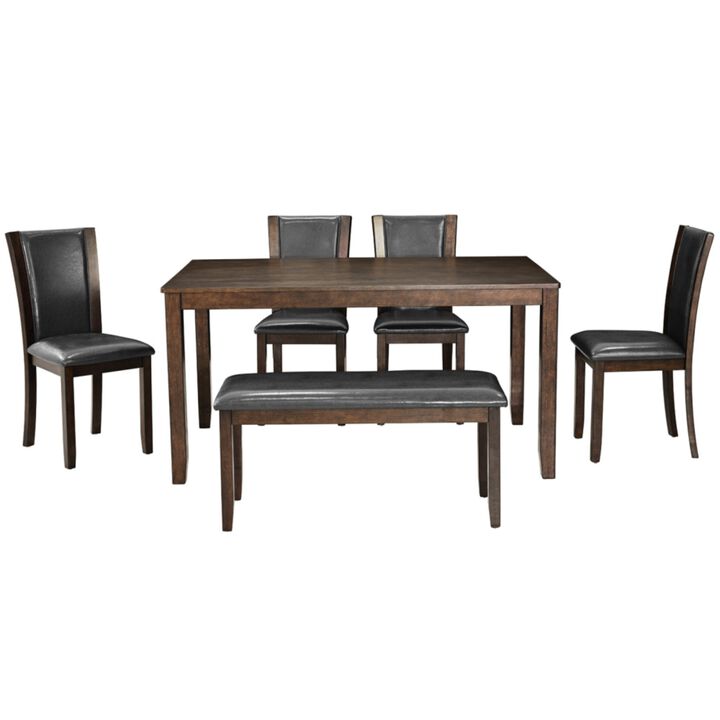 Pimmel 6‑Piece Rectangular Farmhouse Rustic  Dining Table Set