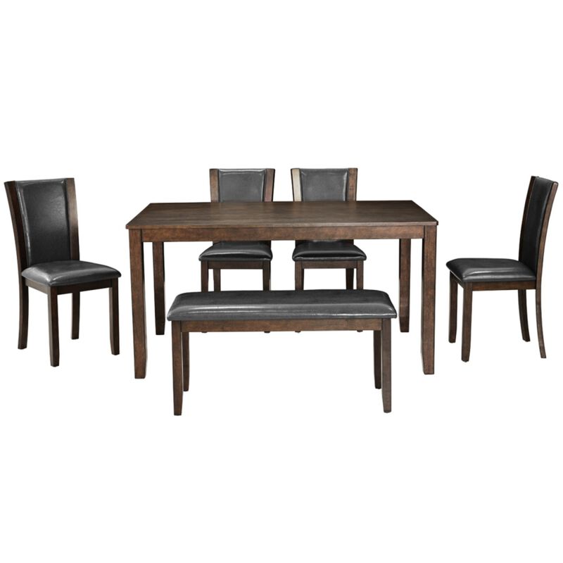 Pimmel 6‑Piece Rectangular Farmhouse Rustic  Dining Table Set image number 0