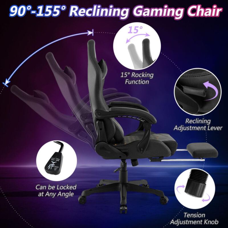Hivvago Ergonomic Video Game Computer Chair with Headrest and Lumbar Pillow