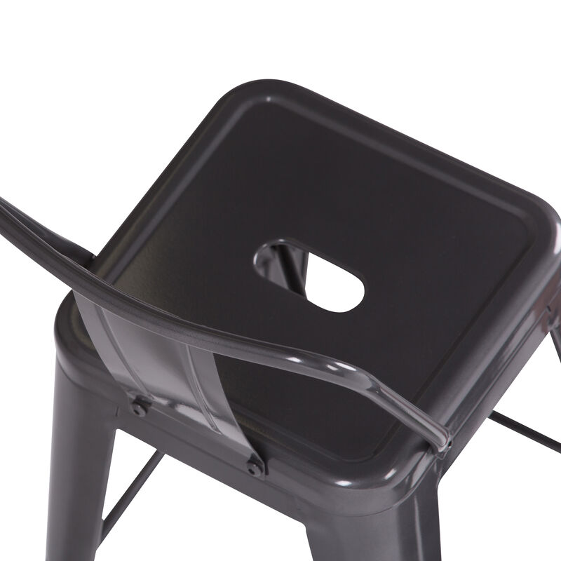 Rayne Industrial Metal 24 inch Counter Height Stool (Set of 2) in Grey