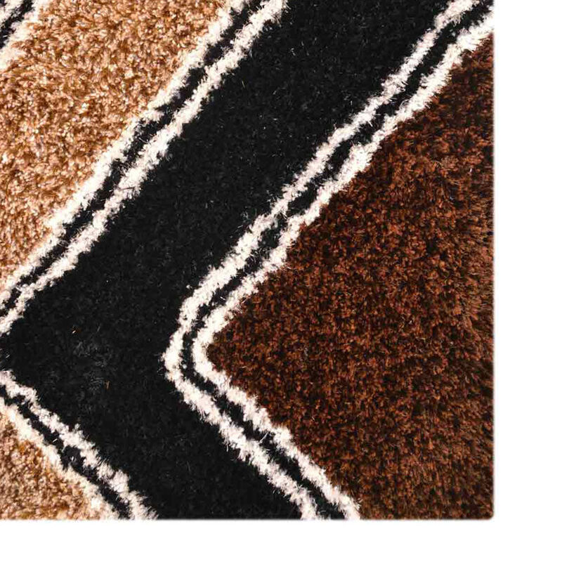 RUGSOTIC CARPETS HAND TUFTED SHAG POLYESTER ECO-FRIENDLY AREA RUGS  - Rectangle, Size, Geometric Modern Design, High Pile Thick Handmade Anti Skid Rugs for Living Room K00043 image number 3