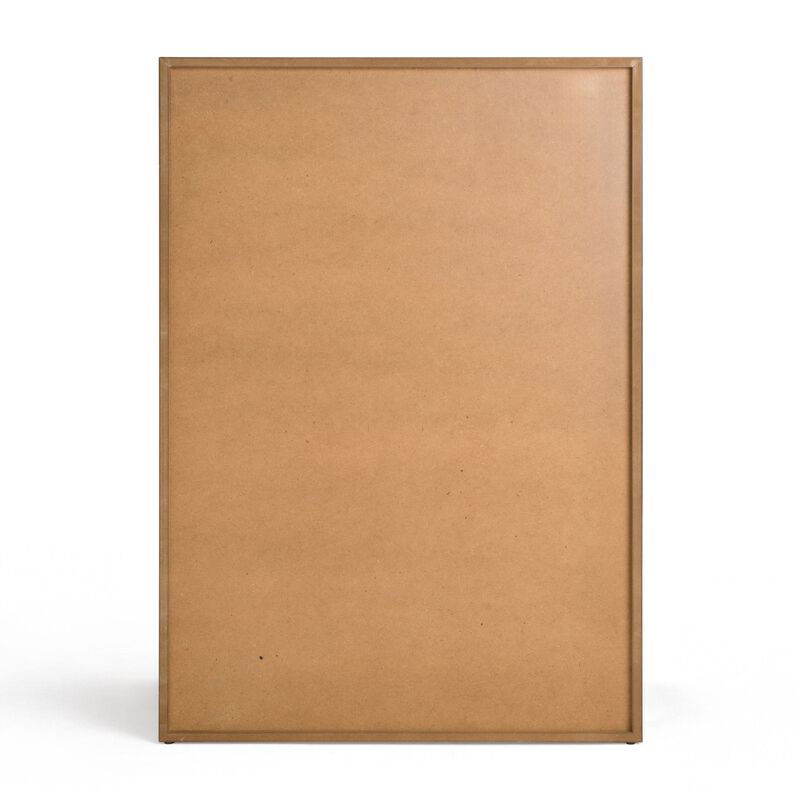 Lina Tall Dresser Chest, 5 Drawers, Natural Brown Oak Veneer - Benzara