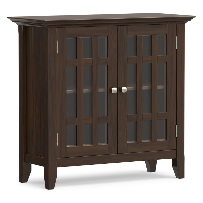 Bedford SOLID WOOD 32 inch Wide Transitional Low Storage Media Cabinet in Dark Tobacco Brown image number 0