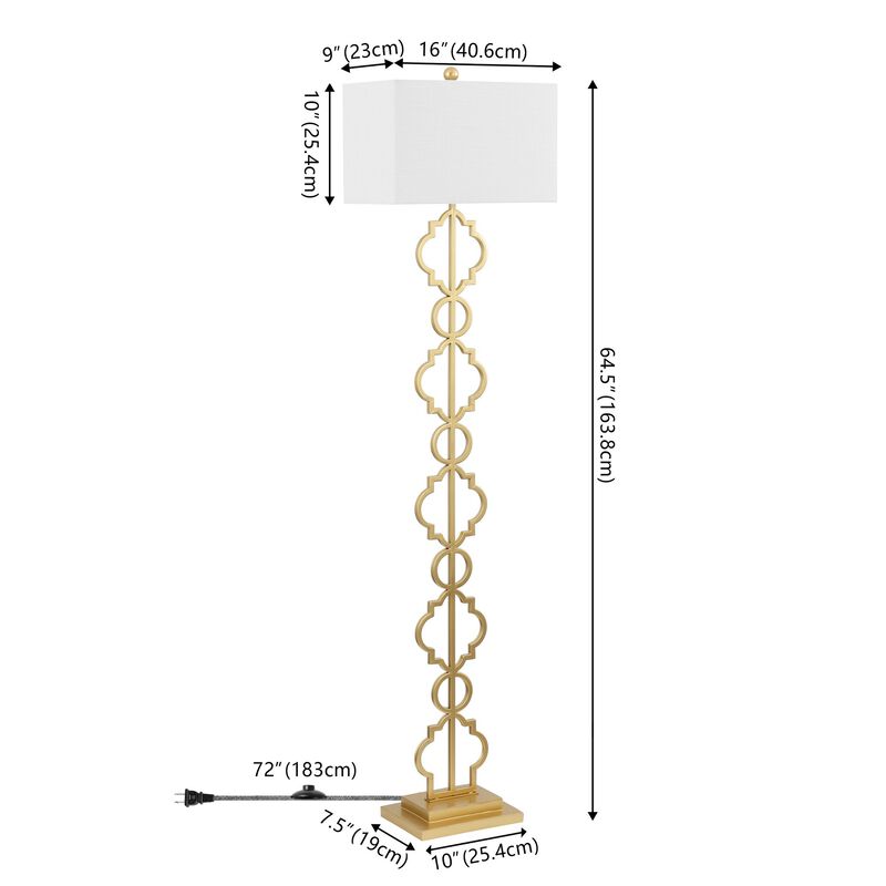 Selina Iron Ogee Trellis Modern LED Floor Lamp