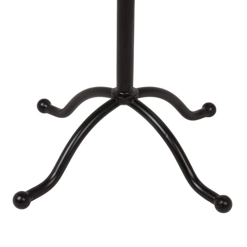 Marble Pedestal Side Table, White and Black image number 4