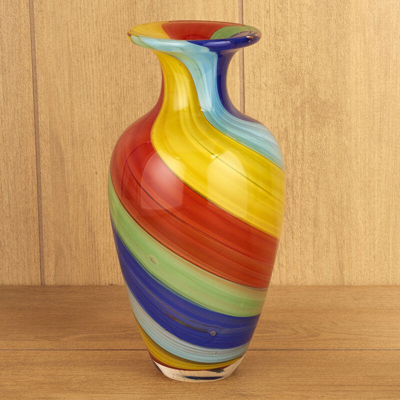 Abstract Round Murano Glass Table Vase &ndash; Stylish Vase for Dining Table, Coffee Table, or Entryway