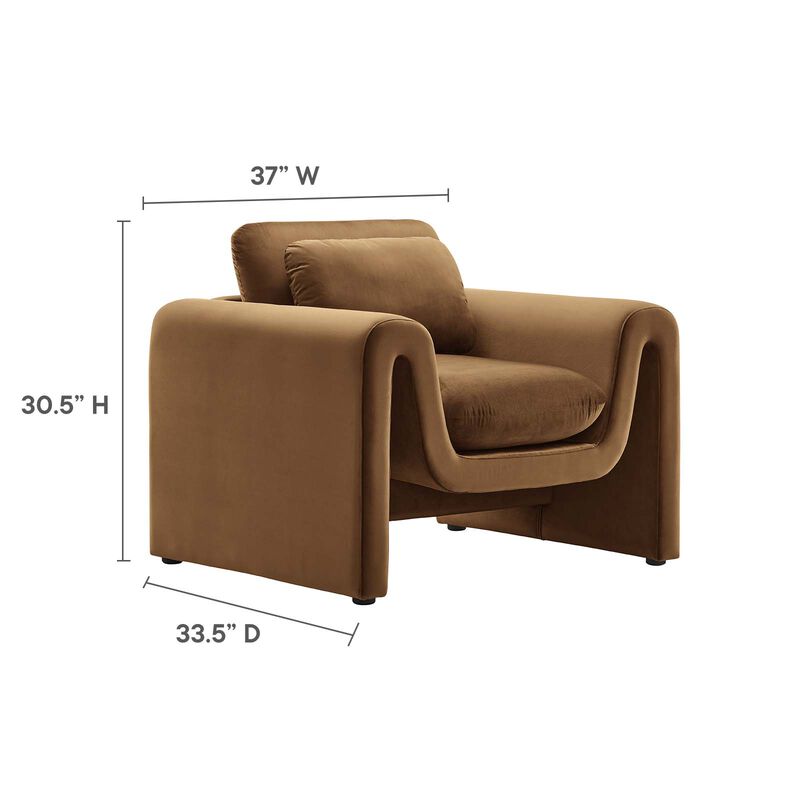 Waverly Performance Velvet Armchair image number 7