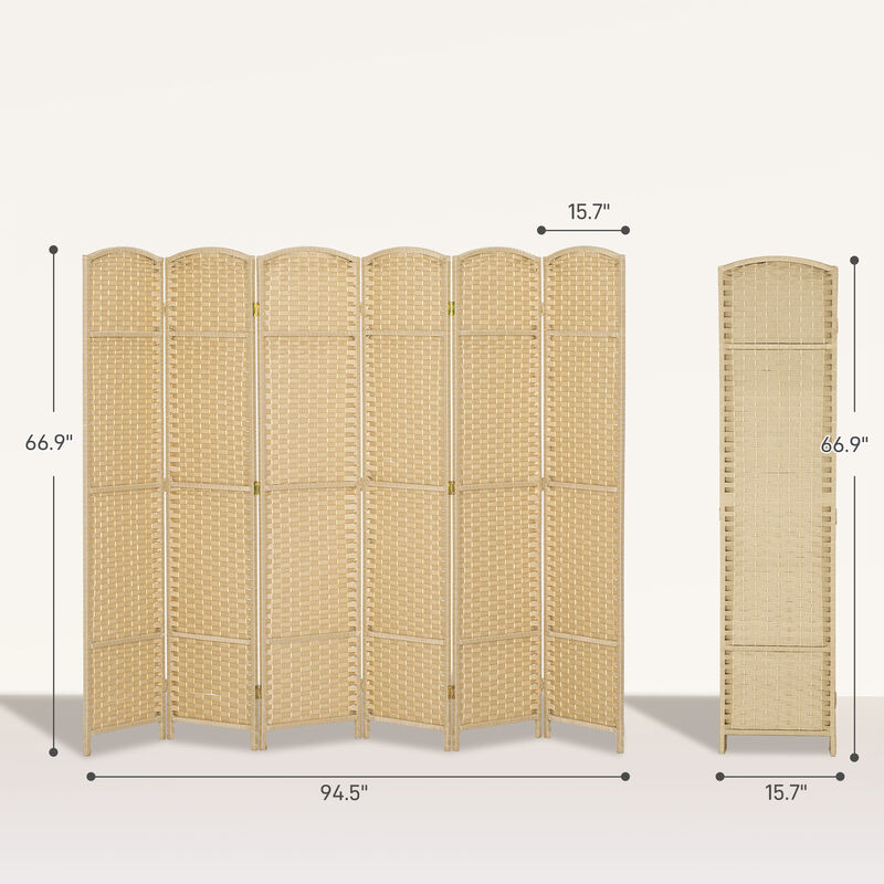 Hivvago 5.6' Tall Freestanding Privacy Screen with 6 Panels image number 2
