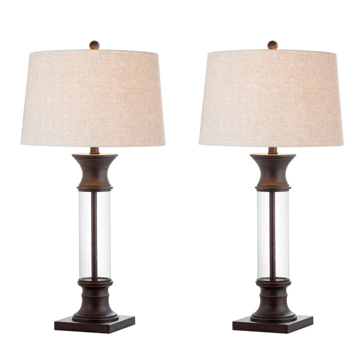 Hunter Metal/Glass LED Table Lamp (Set of 2)