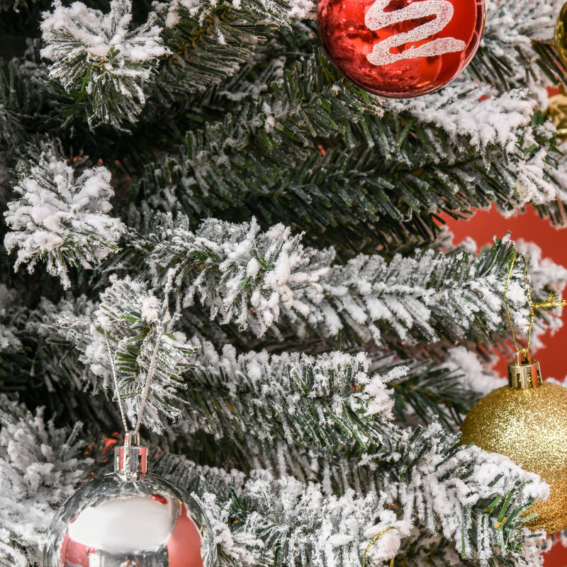 BreeBe 9ft Flocked Pencil Artificial Christmas Tree image number 7