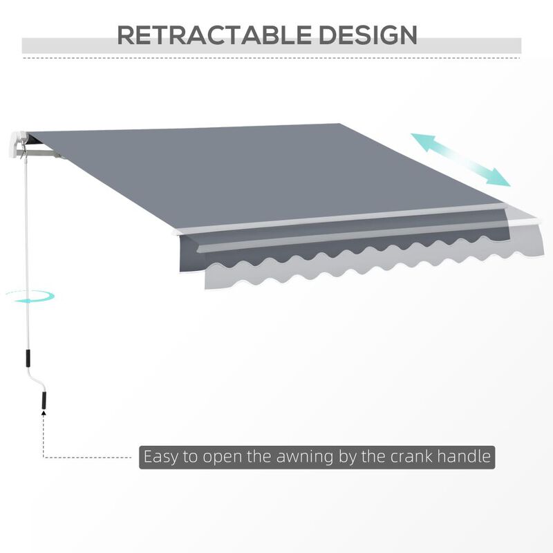 Hivvago Manual Retractable Patio Awning with UV Protection image number 3