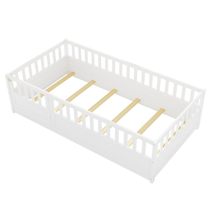 Zithun Wood Floor Toddler Bed Frame