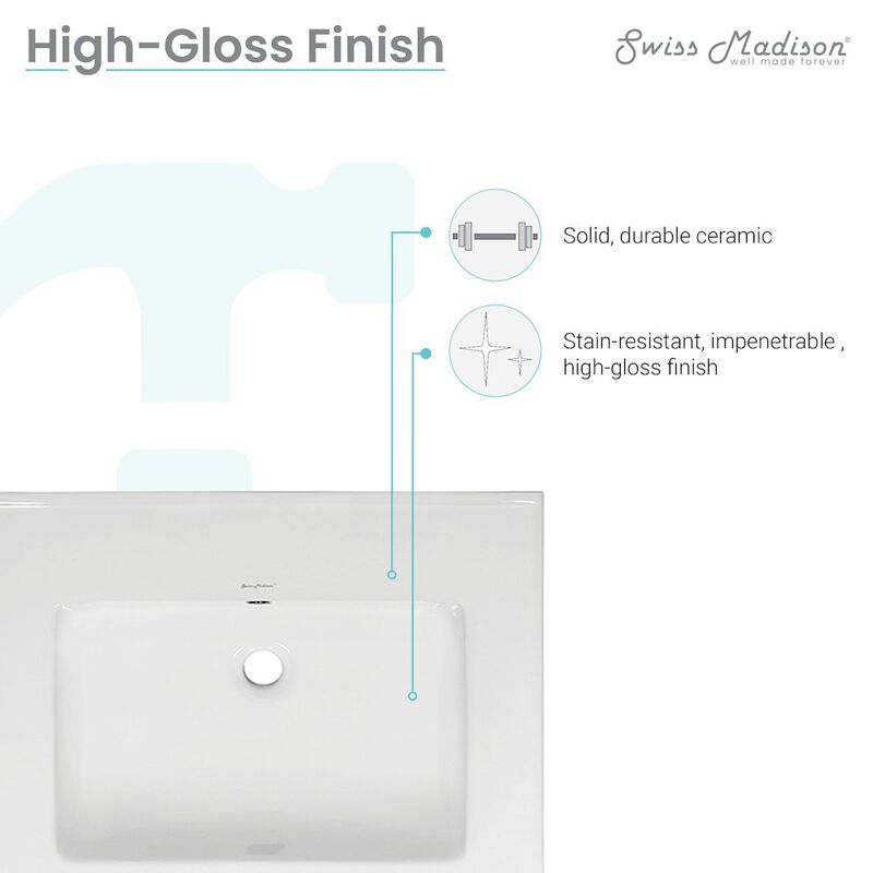24" Vanity Top Without Faucet Hole image number 6