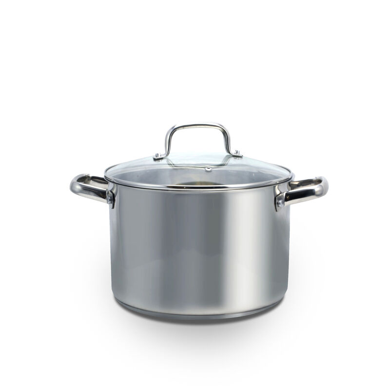 Oster Adenmore 8 Quart Stainless Steel Stock Pot with Tempered Glass Lid