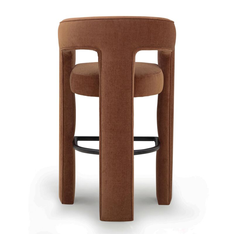 Tov Furniture Malone Rust Red Perfomance Fabric Bar Stool image number 4